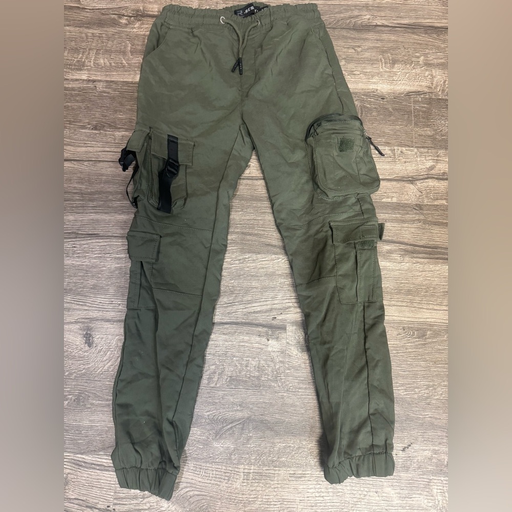 Kids Olive Green Cargo Joggers - Picture 3 of 7